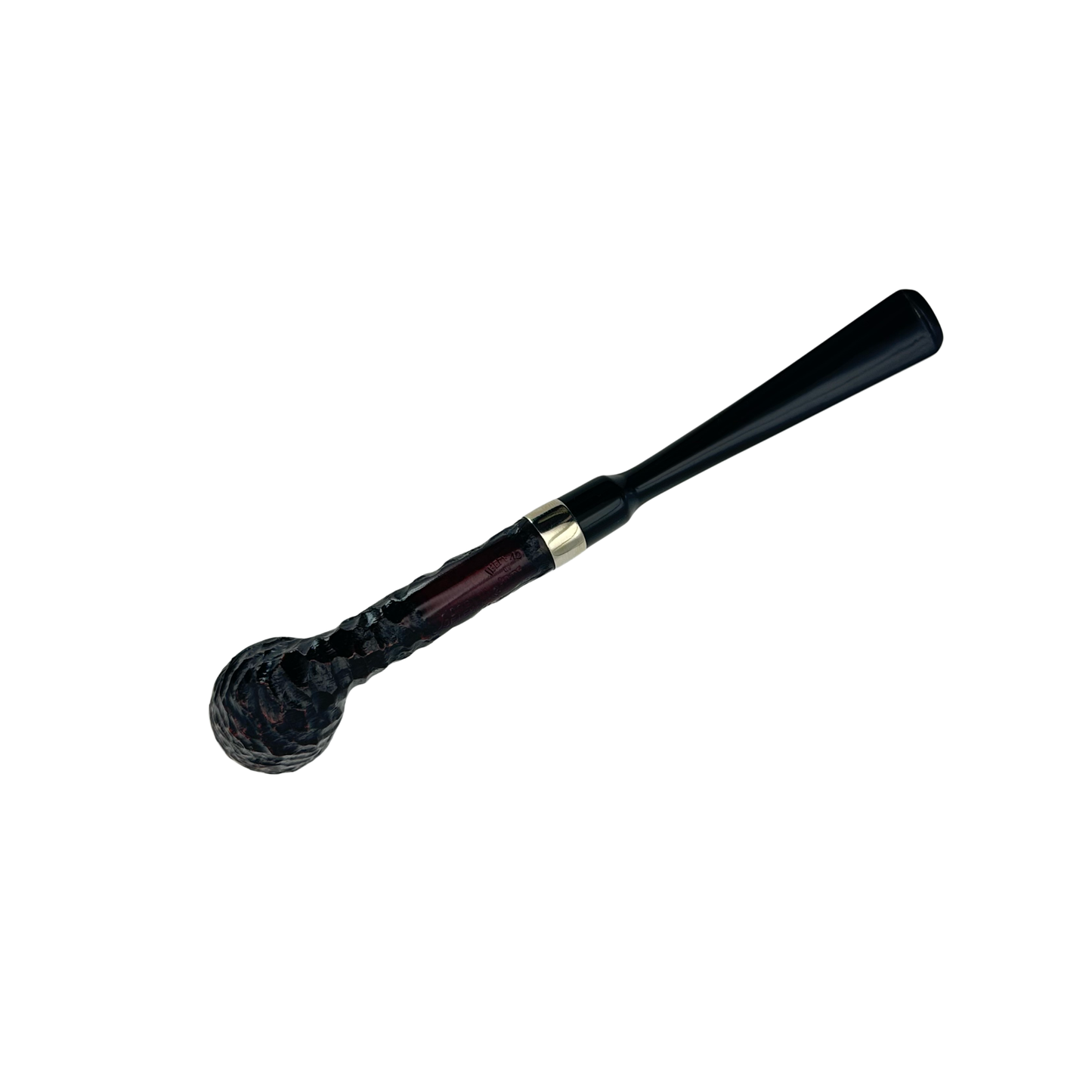 Peterson Pipes: Speciality Rusticated Nickel Mounted Dublin Fishtail