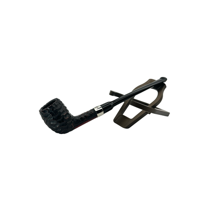 Peterson Pipes: Speciality Rusticated Nickel Mounted Belgique Fishtail