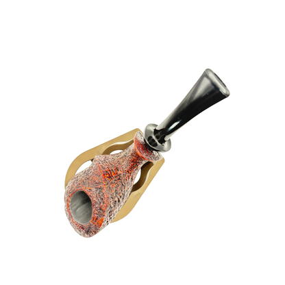 C Pipe Freehand Horn Bent Sandblasted