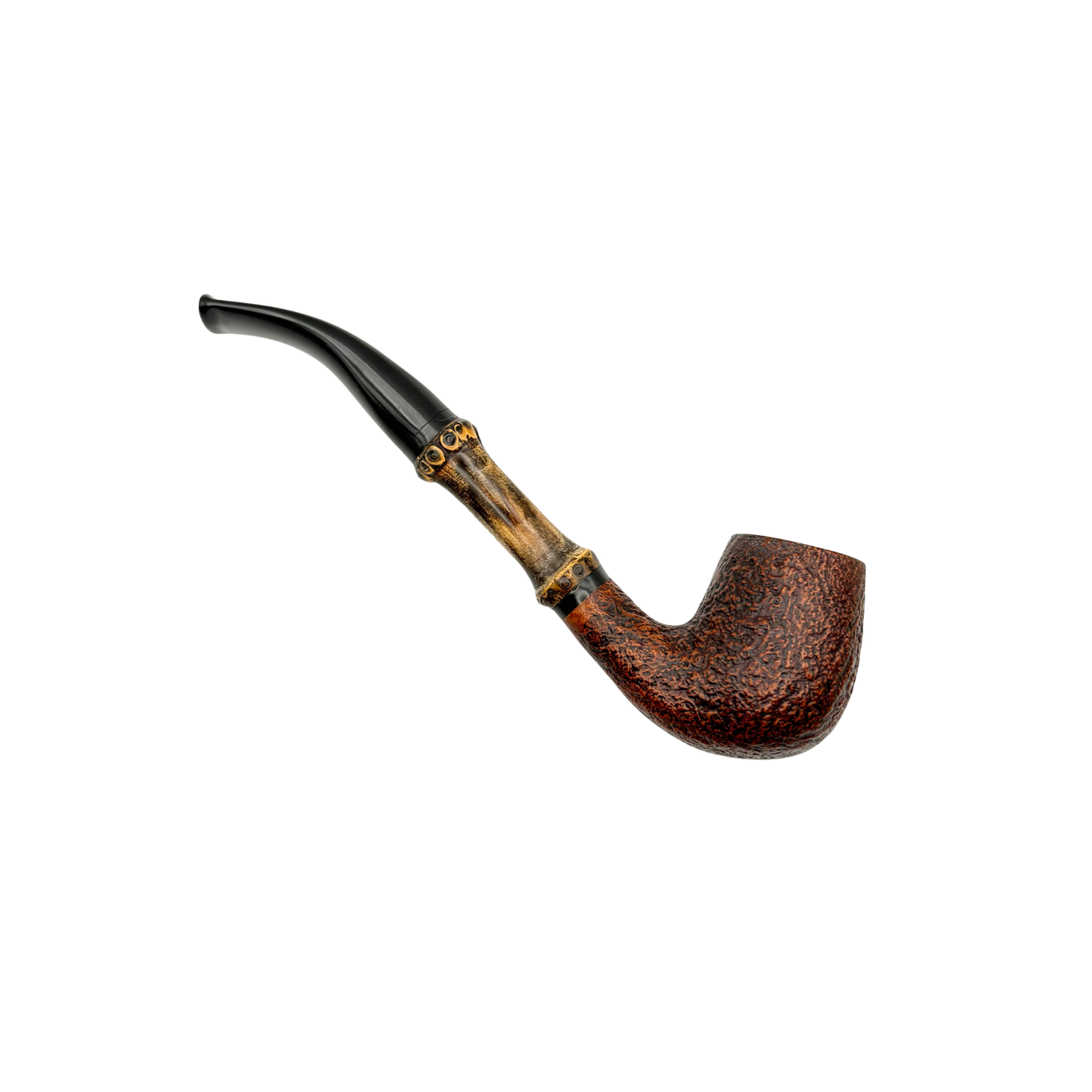Rattray's Pipes: Bamboo Sandblasted Brown Bent Billiard