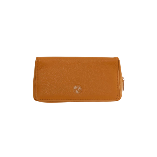 Rattray Soft Tan Leather Combination Tobacco Pouch for Two Pipes