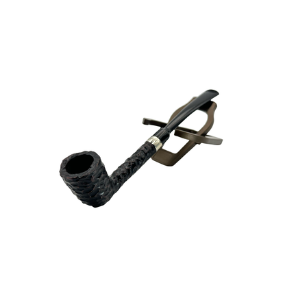 Peterson Pipes: Speciality Rusticated Nickel Mounted Dublin Fishtail