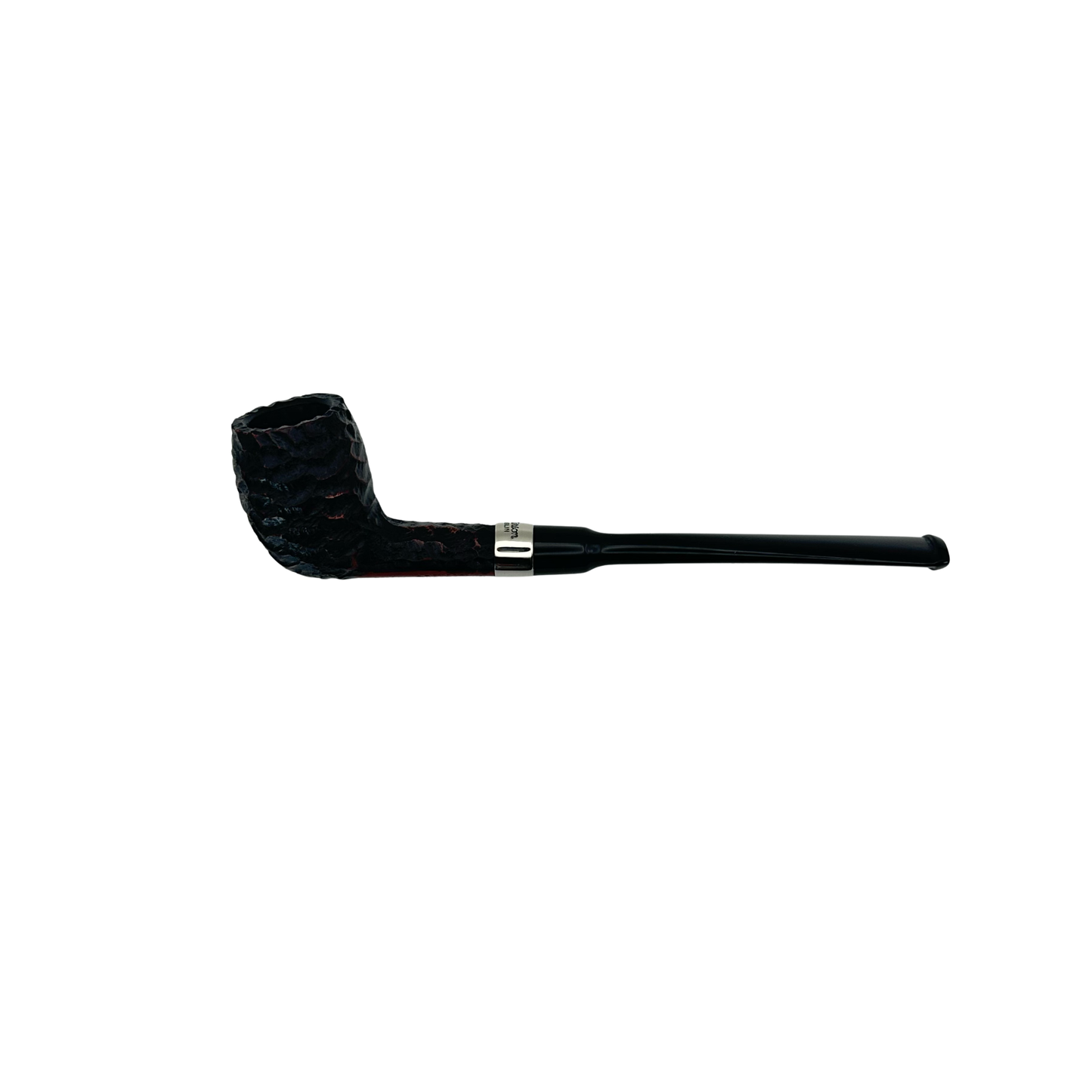 Peterson Pipes: Speciality Rusticated Nickel Mounted Belgique Fishtail