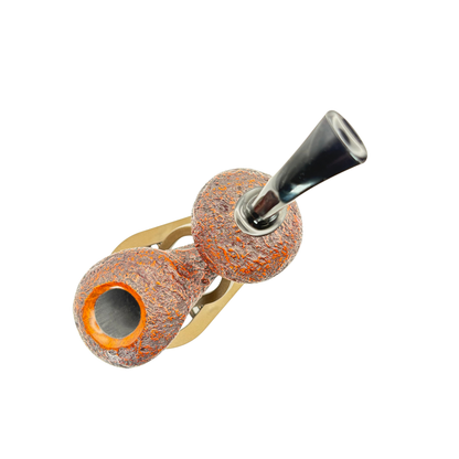 C Pipes Artisan Double Mushroom Blowfish Sandblasted
