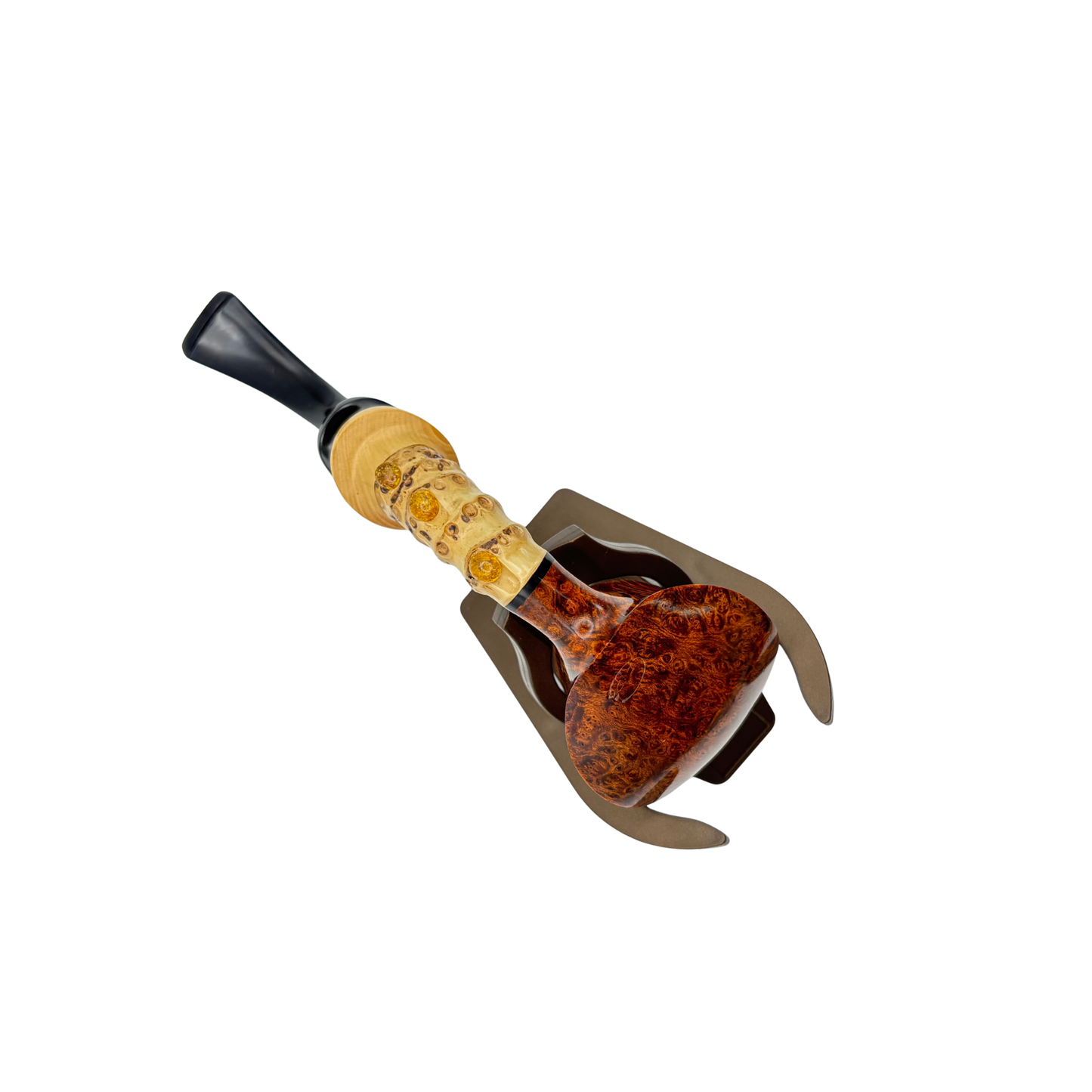 C Pipe Freehand Bent Volcano W/ Bamboo Shank
