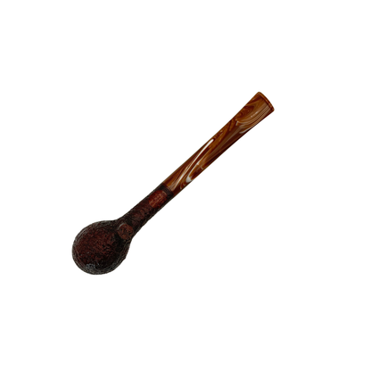 Briar Works Classic Brown Sandblasted with Brown and White Swirl stem