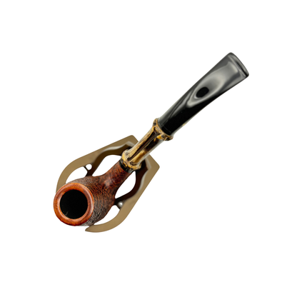 Rattray's Pipes: Bamboo Sandblasted Brown Bent Billiard