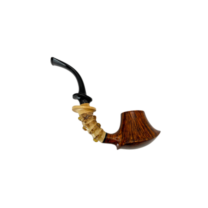 C Pipe Freehand Bent Volcano W/ Bamboo Shank