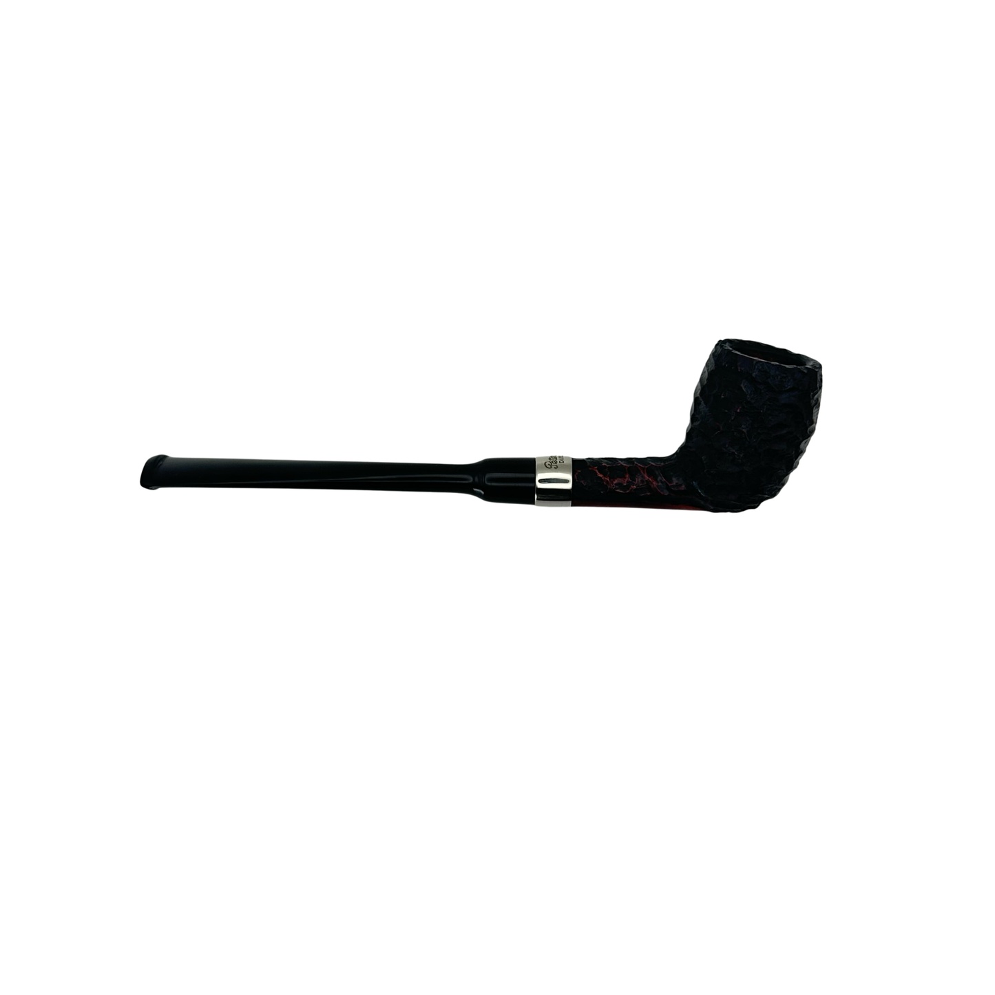 Peterson Pipes: Speciality Rusticated Nickel Mounted Belgique Fishtail