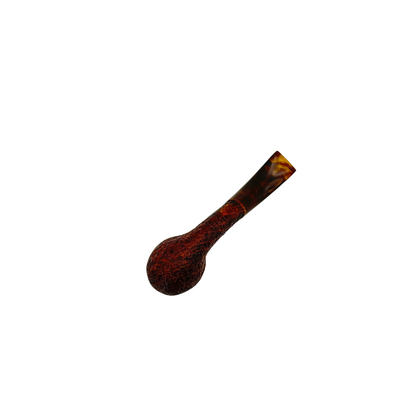 BriarWorks Classic Petite Bent Rusticated Billiard Pipe w/ Brown Swirl Stem