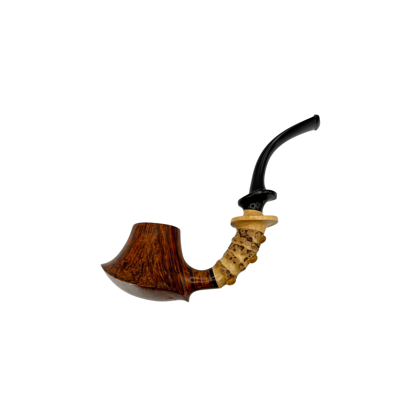 C Pipe Freehand Bent Volcano W/ Bamboo Shank
