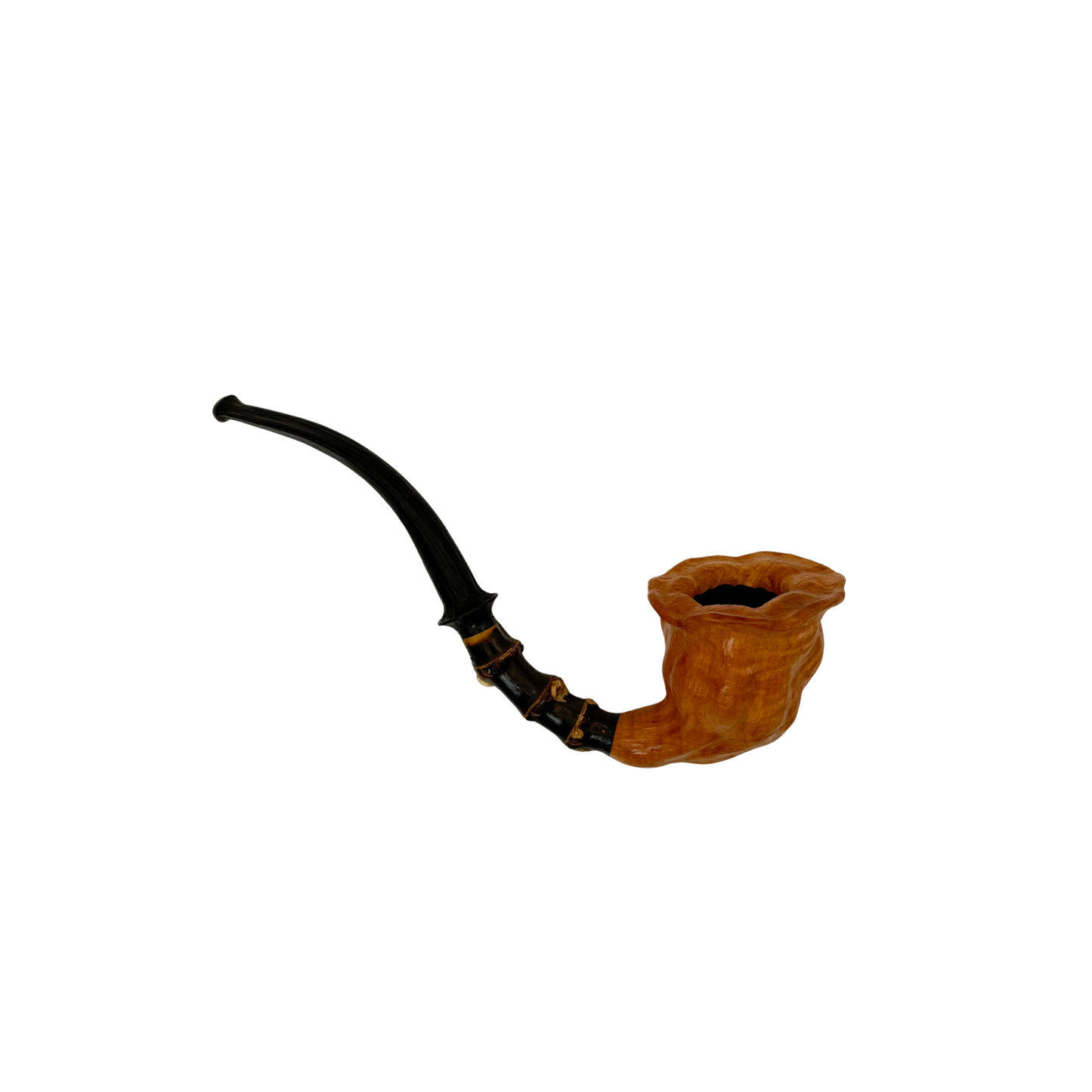 C Pipe Freehand Bent Tulip W/Bamboo Shank