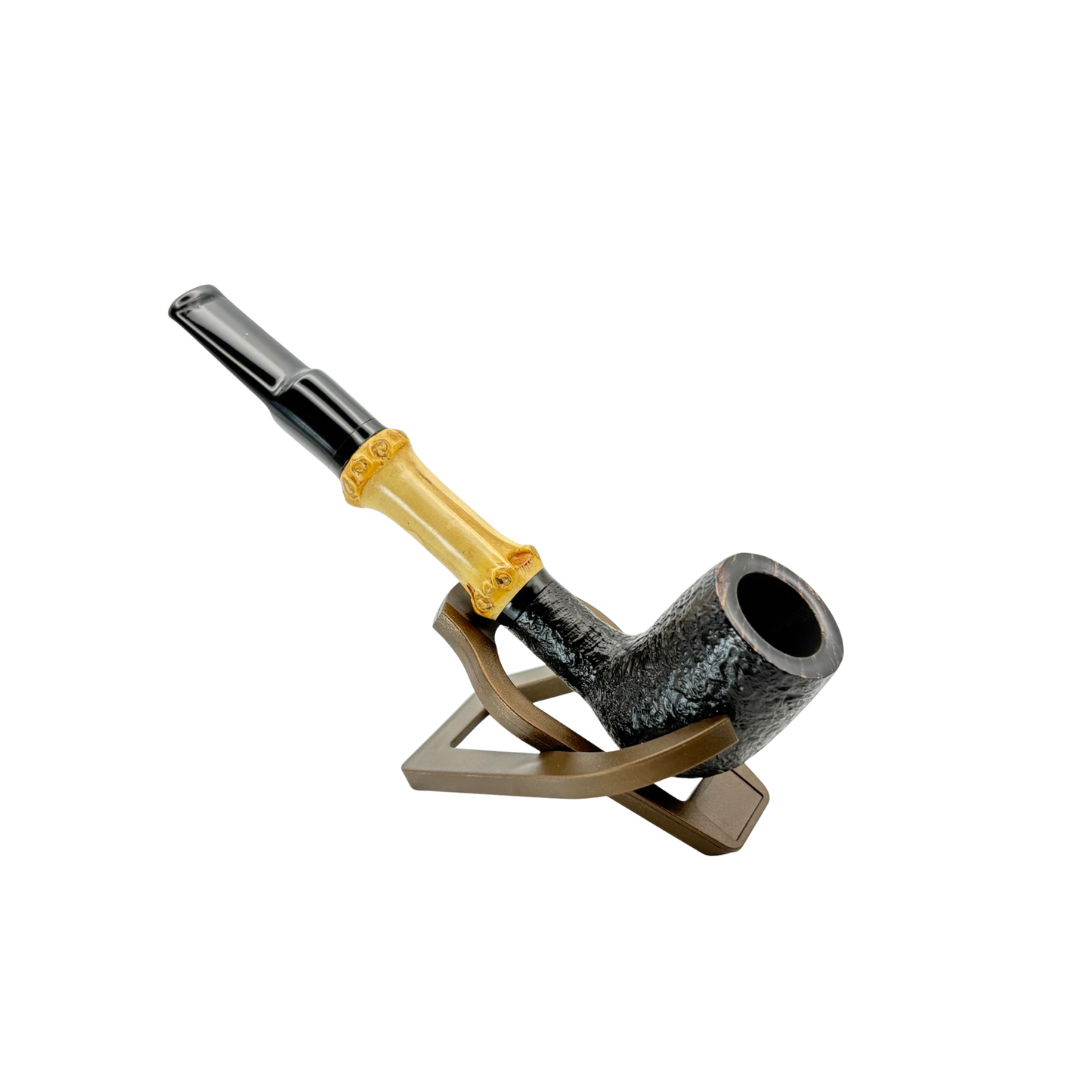 Rattray's Pipes: Bamboo Sandblasted Black Billiard