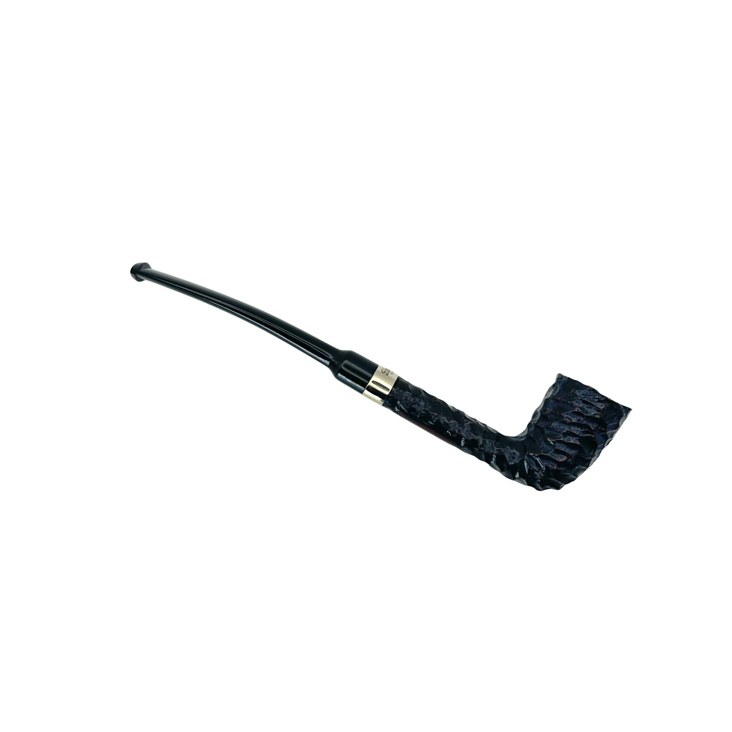 Peterson Pipes: Speciality Rusticated Nickel Mounted Dublin Fishtail