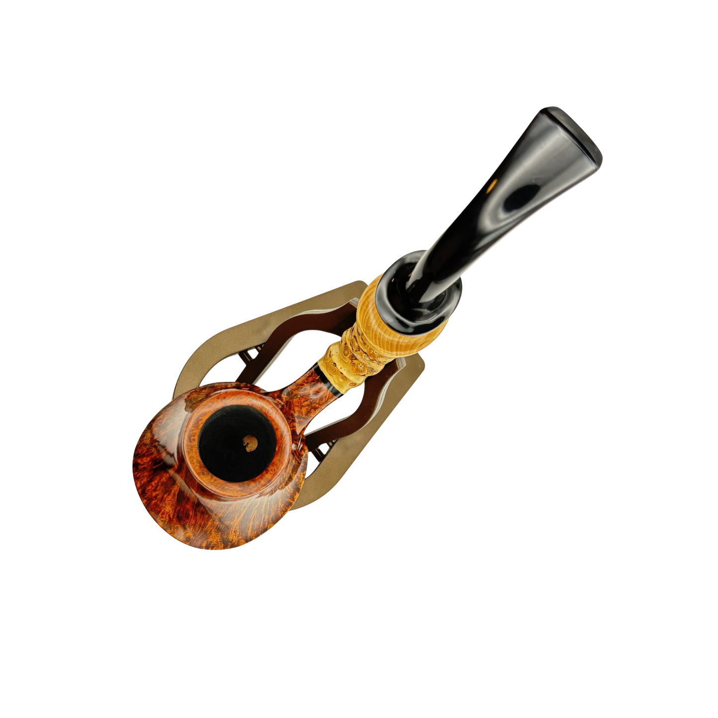 C Pipe Freehand Bent Volcano W/ Bamboo Shank