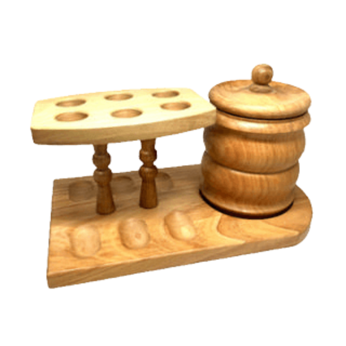 Wood Pipe 6 Rack & Jar